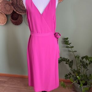 Ann Taylor fuscia wrap dress